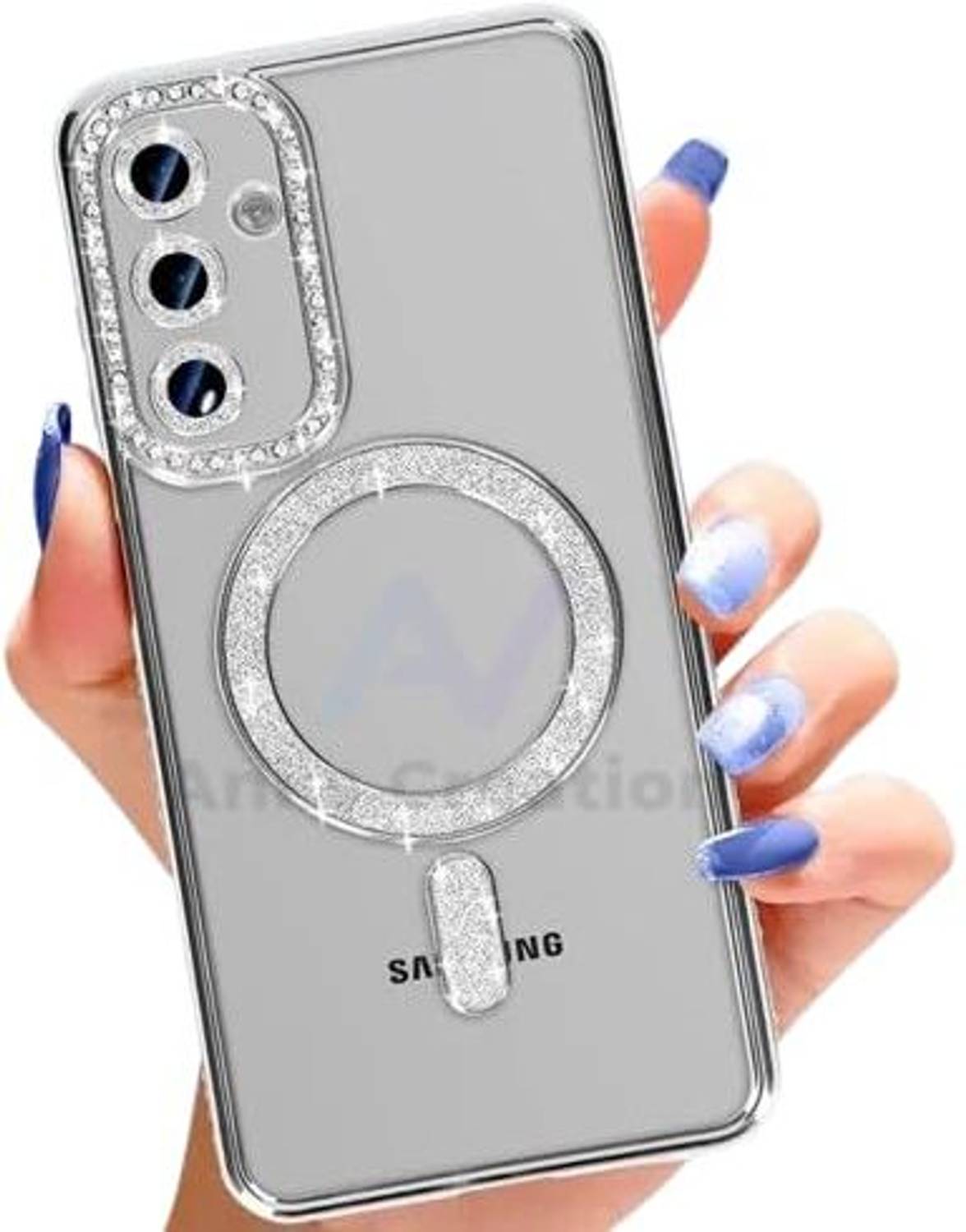 ankSONline Back Cover for Samsung Galaxy A56 5G, Luxury Bling Rhinestone Diamond Plated Bumper Case