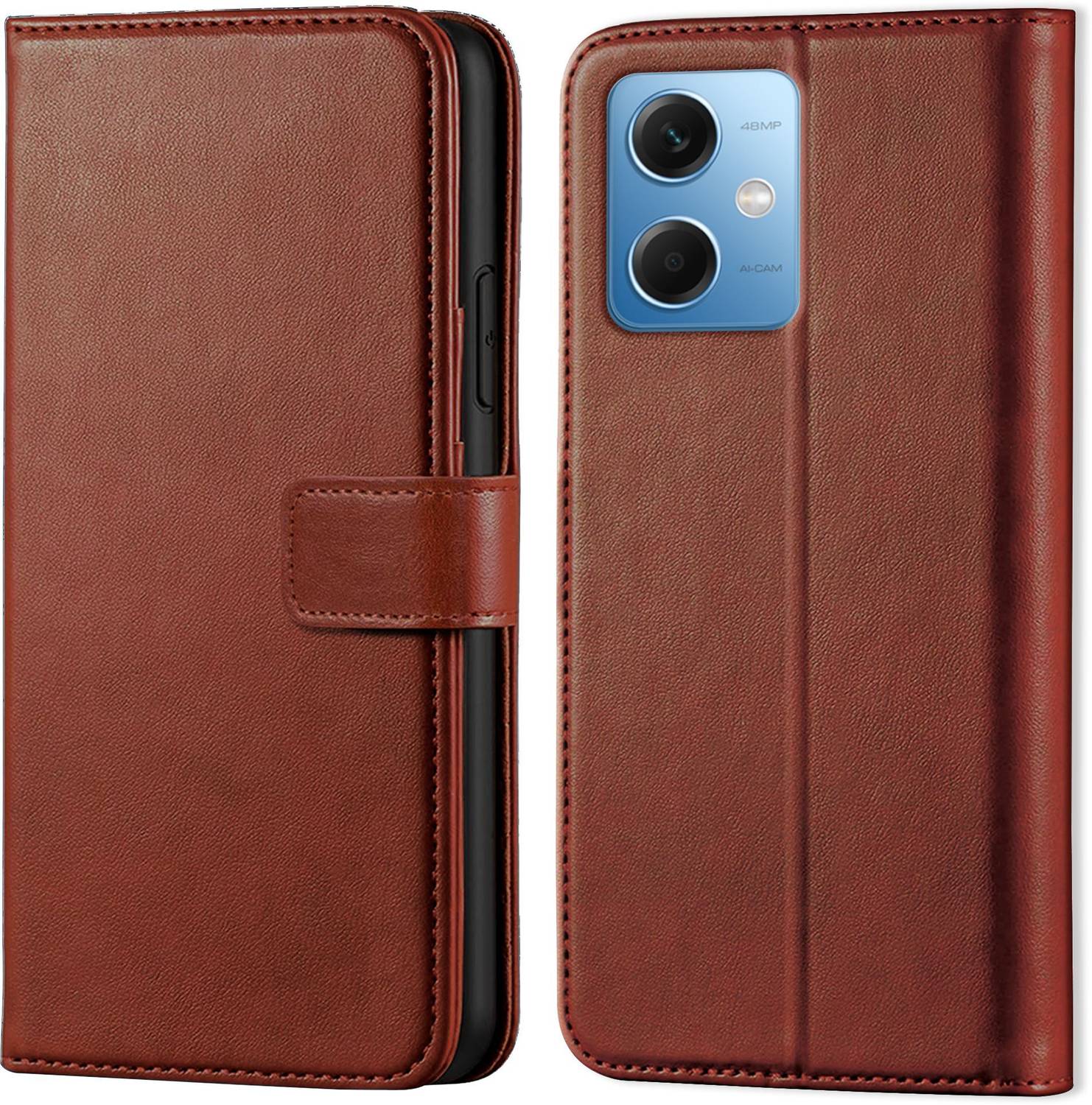 Ascensify Back Cover for Redmi Note 12 5G Vintage Flip Wallet Back Case Cover [Artitifial Leather]
