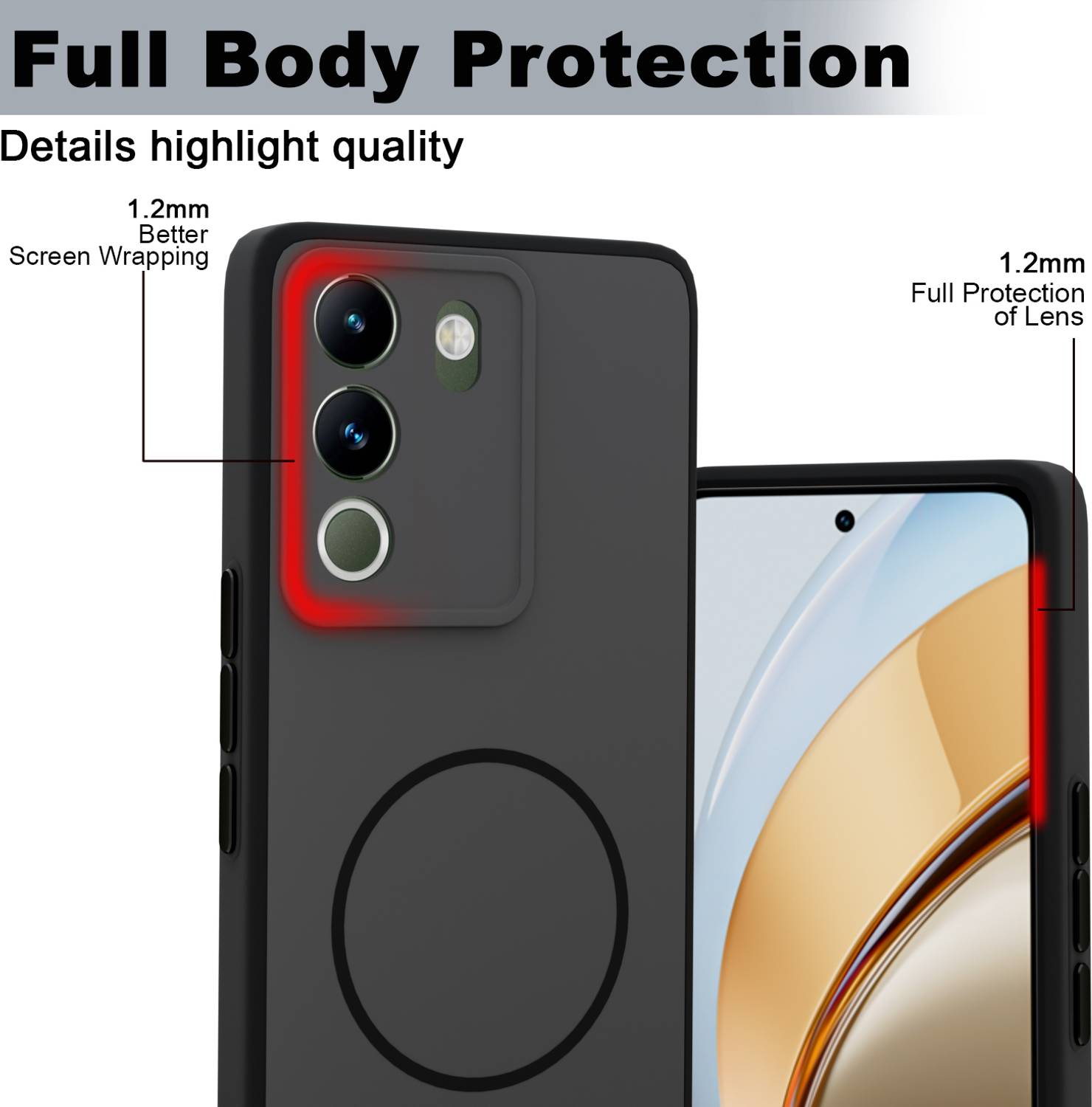 KartV Back Cover for Vivo Y200 5G Black - Image 2