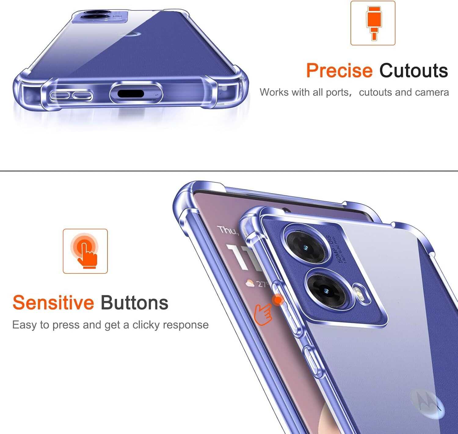 Image of skyro Back Cover for Motorola G96 5G, Motorola 50 fusion 5G