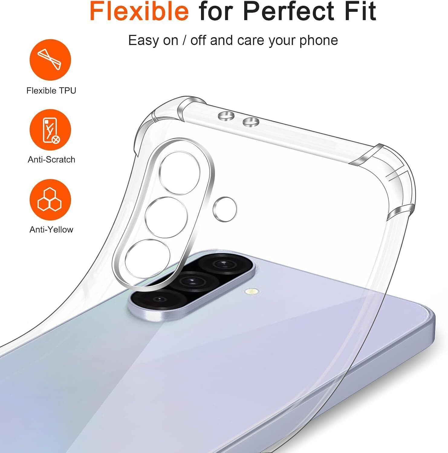 Image of JASH Back Cover for Samsung Galaxy A36 5G Bumper Silicon Transparent Case