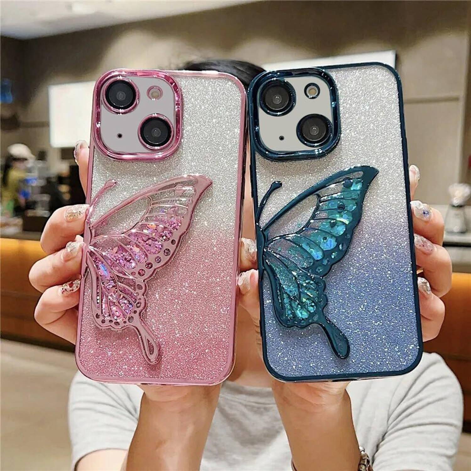 AEETZ Back Cover for iPhone 15 PLUS 3d Cute Silicone Glitter