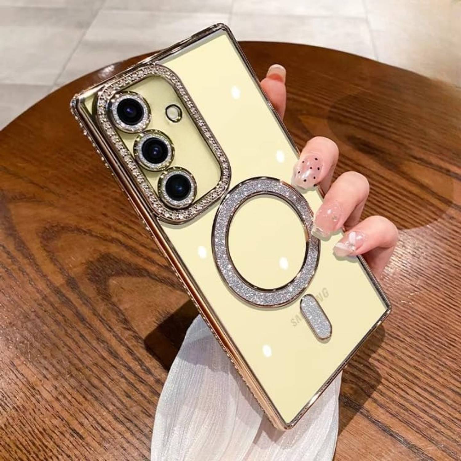 Astimi Back Cover for Samsung Galaxy A17 5G, Soft TPU Bling Diamond Anti Slip Drop Protective Camera Protector