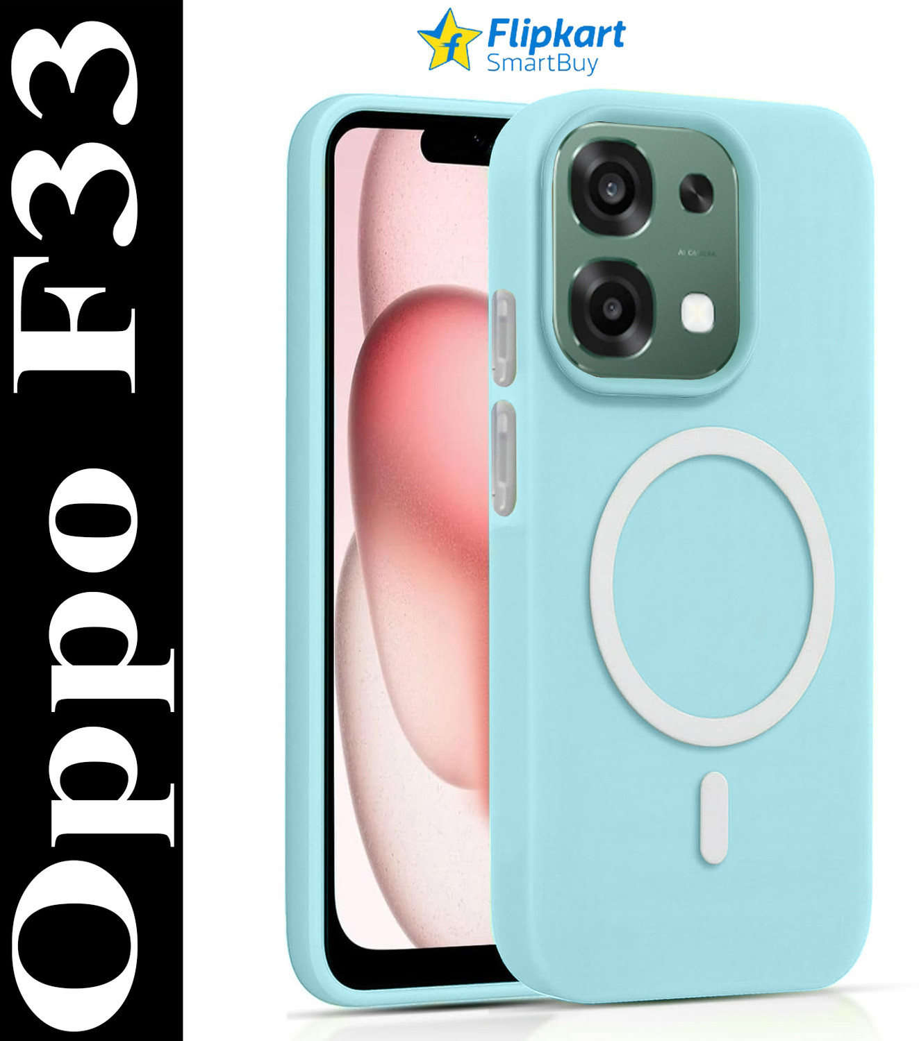 Image of Flipkart SmartBuy Back Cover for OPPO F33 5G (Blue, Shock Proof, Polycarbonate, Pack of: 1)