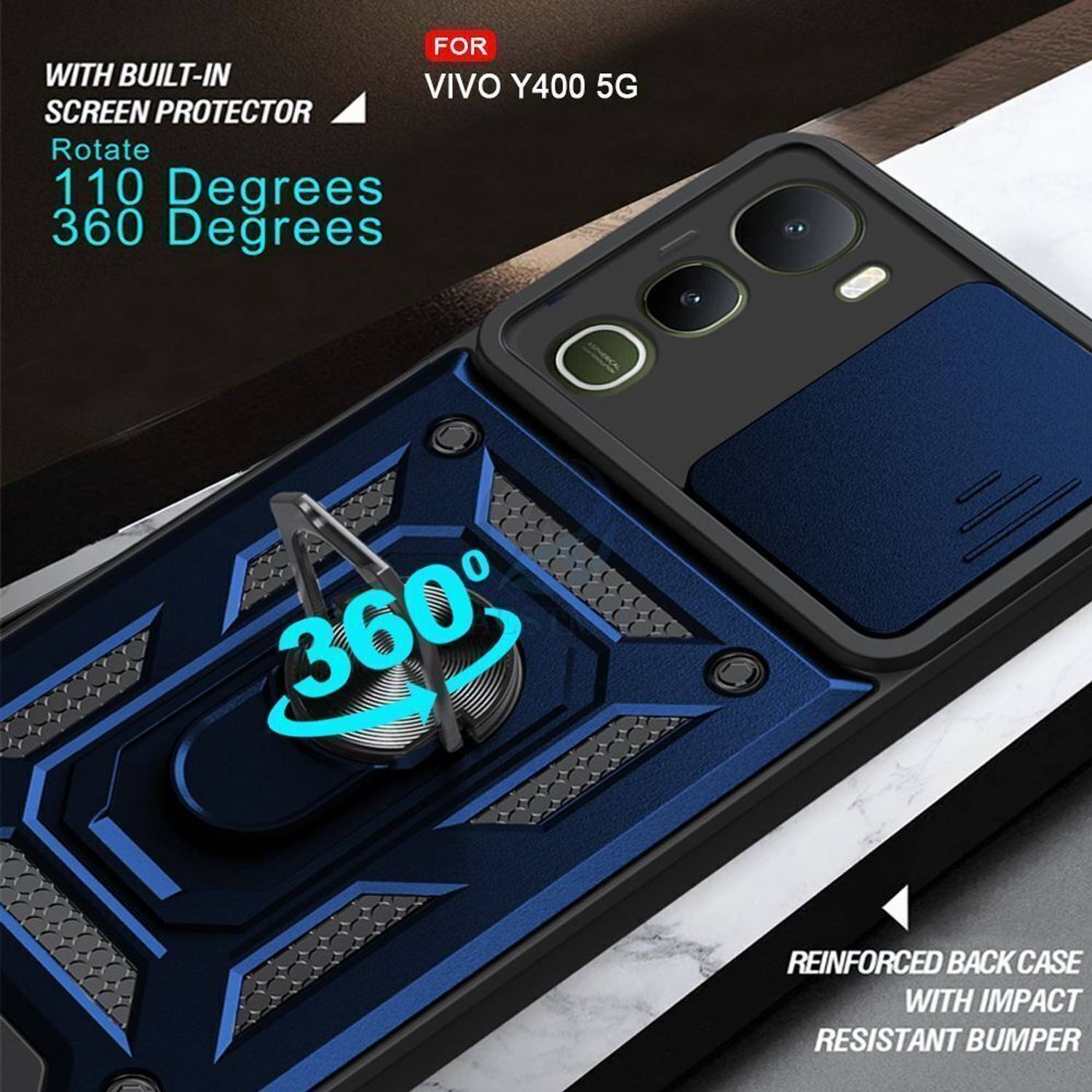 KaseMast Back Cover for vivo Y400 5G (Blue) - Image 4