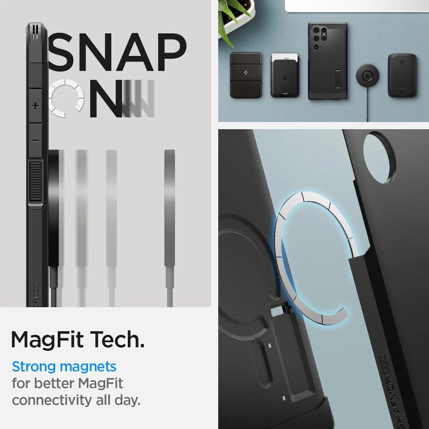 Image of Spigen Tough Armor Magfit Back Cover for Galaxy S24 Ultra