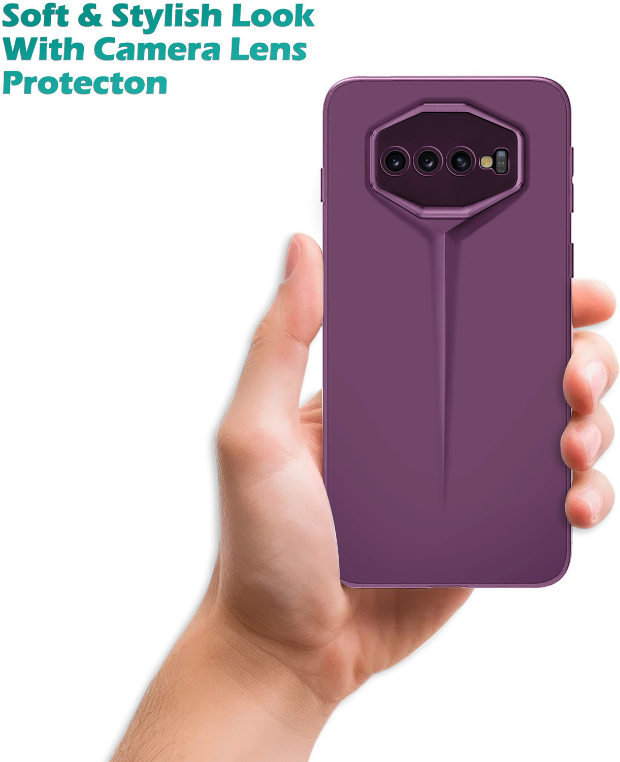 Image of Plus Back Cover for Samsung Galaxy S10 (Purple, Flexible, Rubber, Pack of: 1)