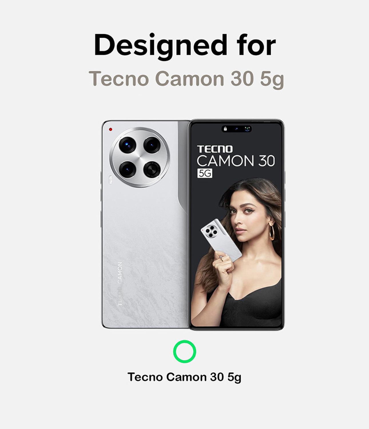 Image of Casotec Back Cover for Tecno Camon 30 5G (Transparent, Silicon, Pack of: 1)