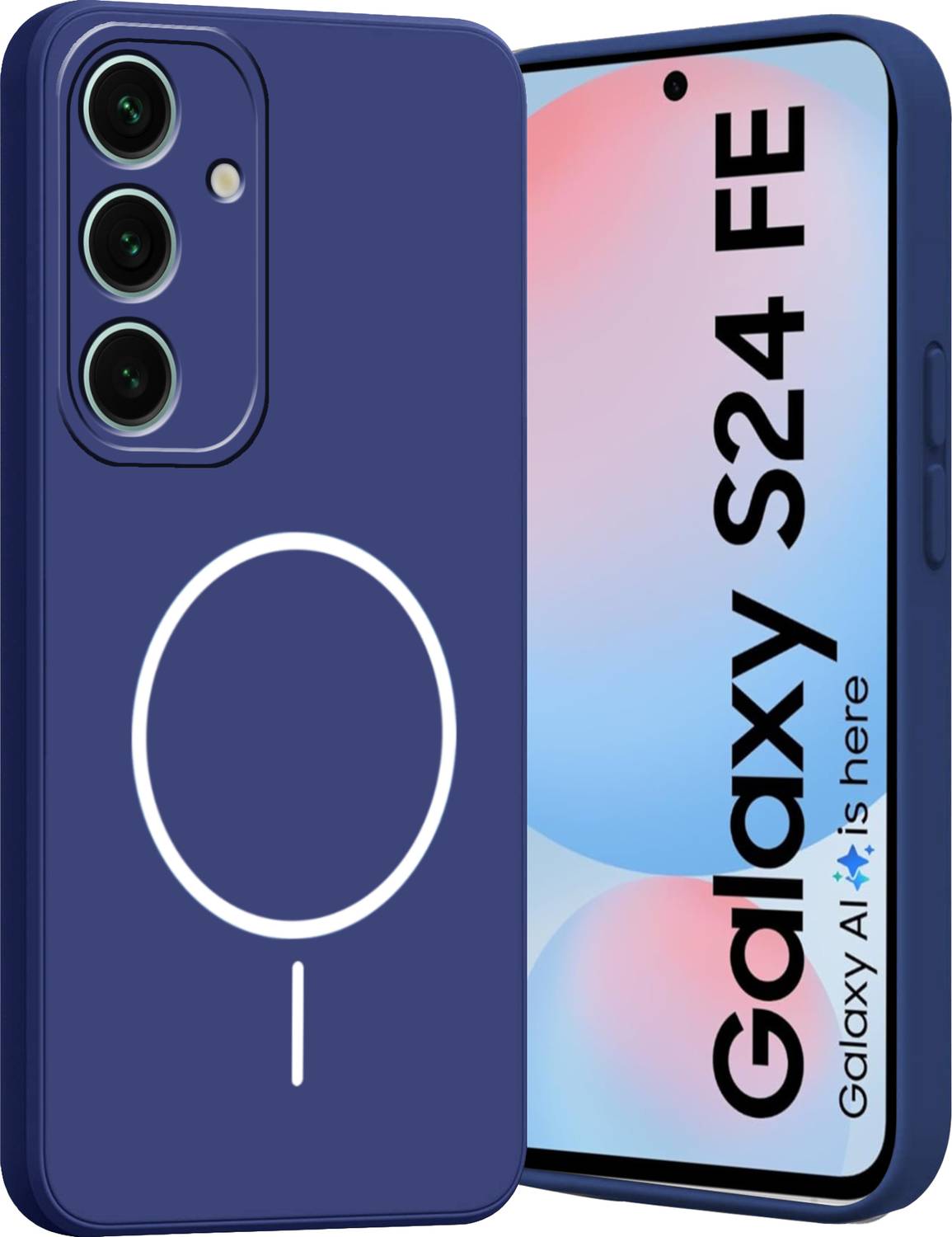 Ascensify Back Cover for Samsung Galaxy S24 FE Soft Silicone, Flexible, Slim Case with Printed Ring Design