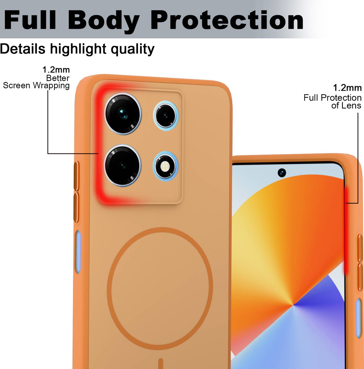 KartV Back Cover for Infinix Note 30 5G Orange - Image 2
