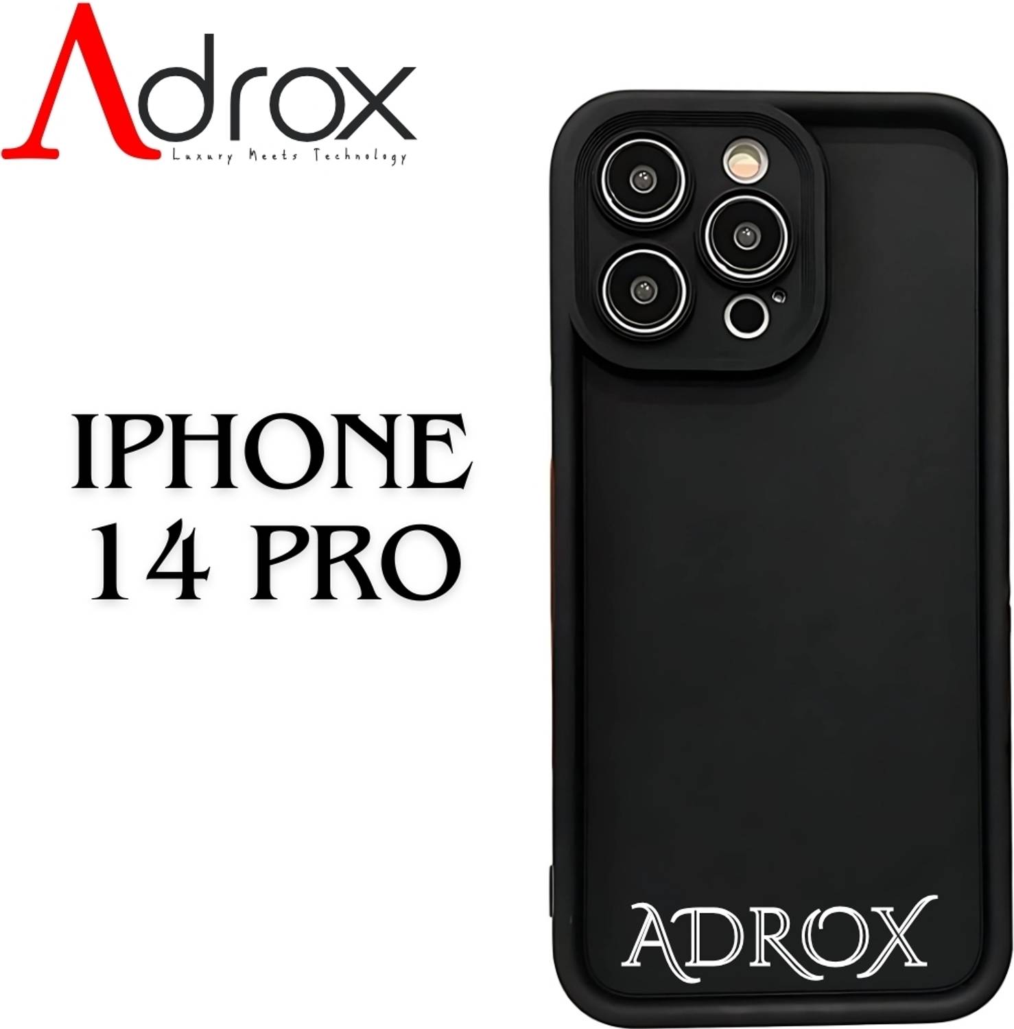 adrox Back Cover for iPhone 14 Pro Soft Silicone Cover Camera Protection, Scratch Proof, Anti Shock Protection
