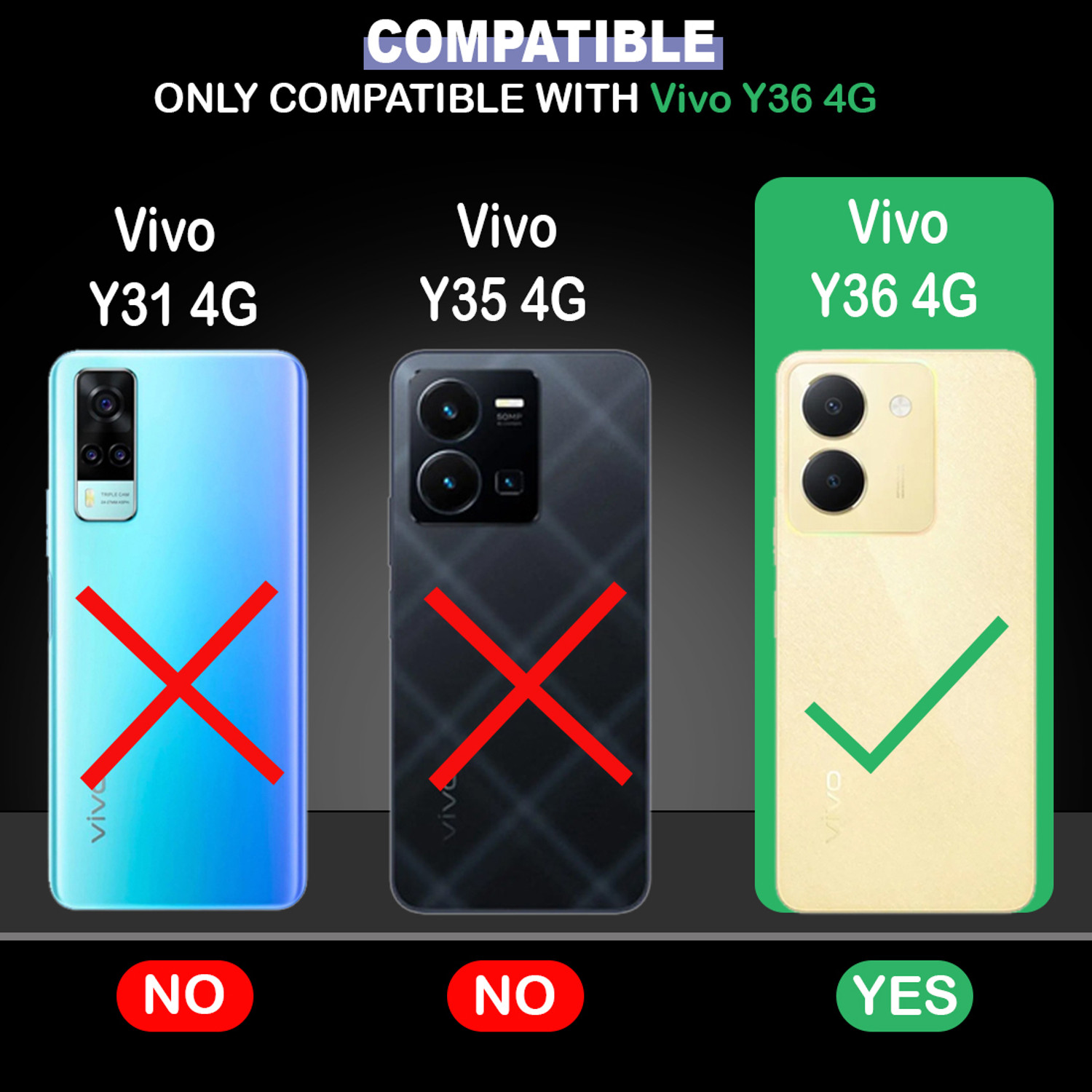 Image of Casotec Back Cover for Vivo Y36 4G