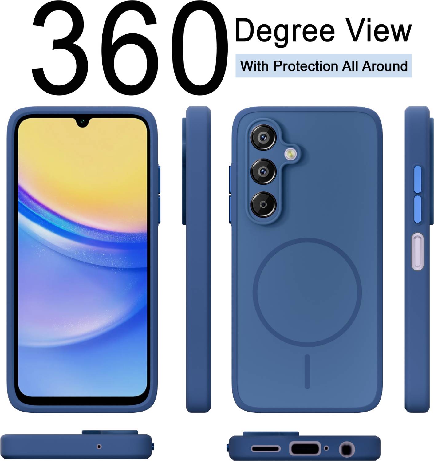 KartV Back Cover for Samsung Galaxy F15 5G Blue - Image 5