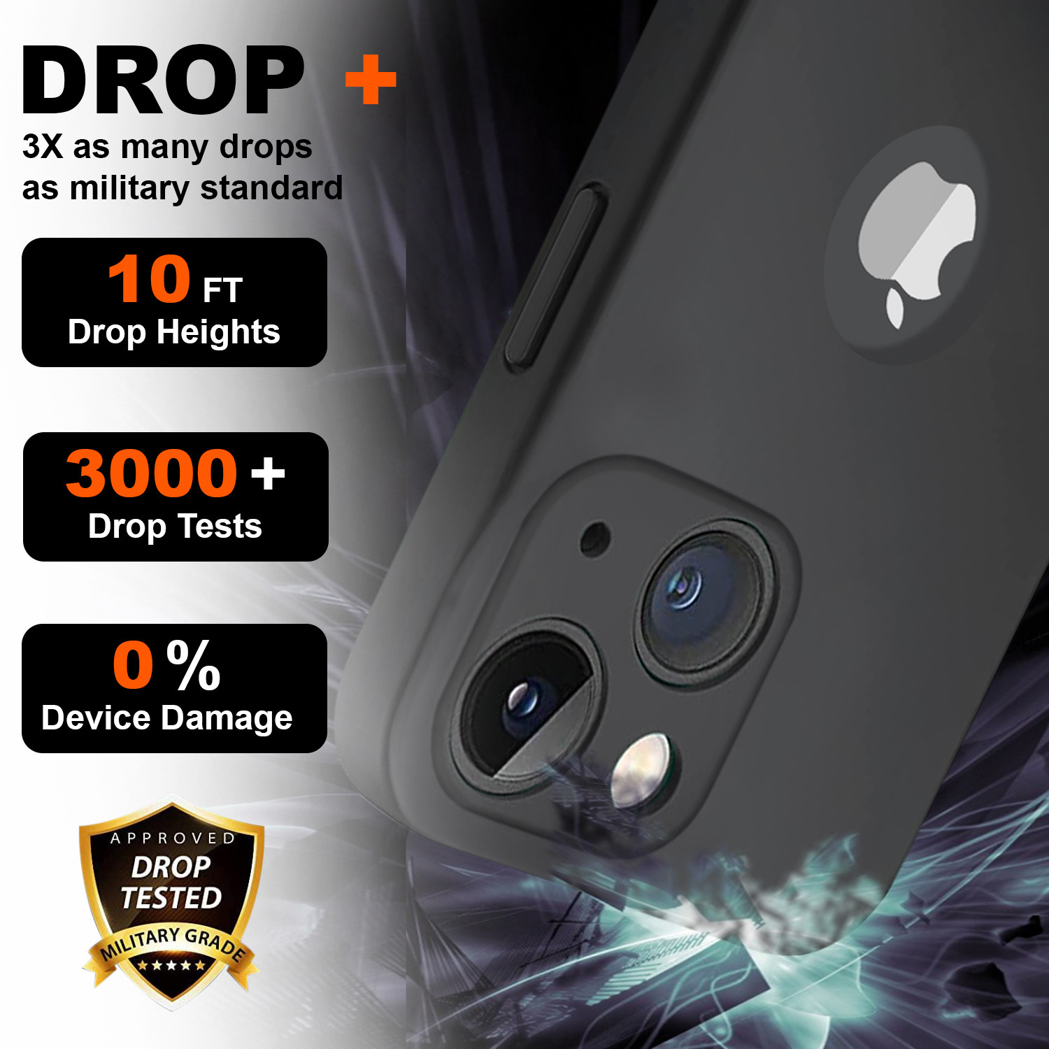 Image of MobiLooks Back Cover for Apple iPhone 14, Original Silicone Logo Cut Shockproof Full Body Protection Case