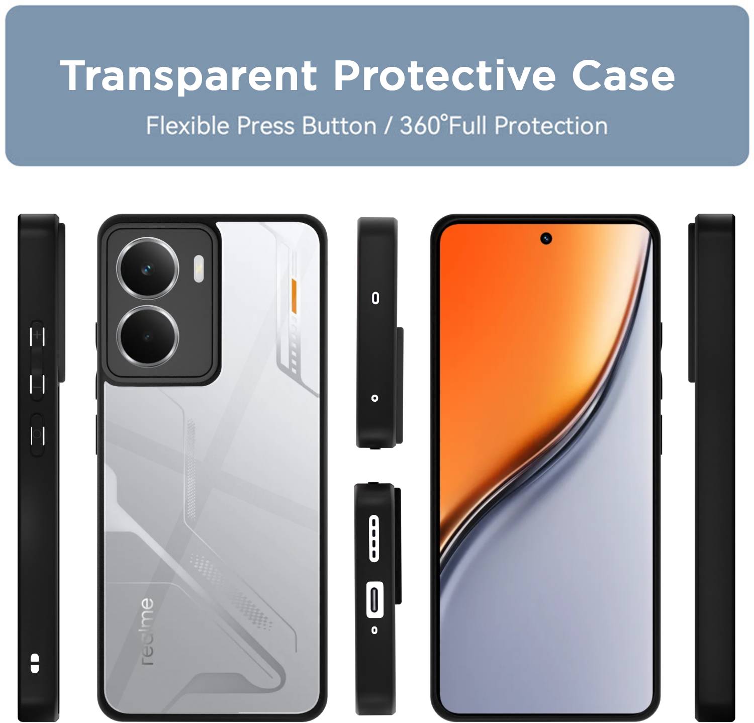 Pikkme Back Cover for realme P3 5G Black - Image 2