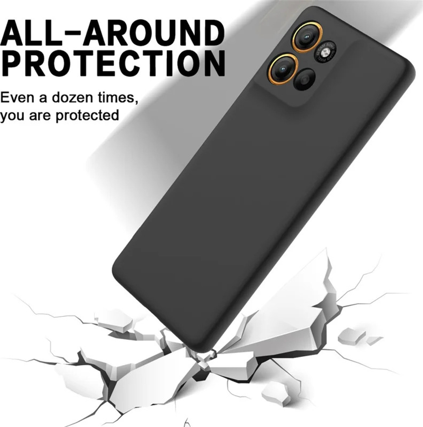 Image of SNAPCOVR Back Cover for Motorola Moto G37 Power 5G (Black, Dual Protection, Thermoplastic Polyurethane, Pack of: 1)