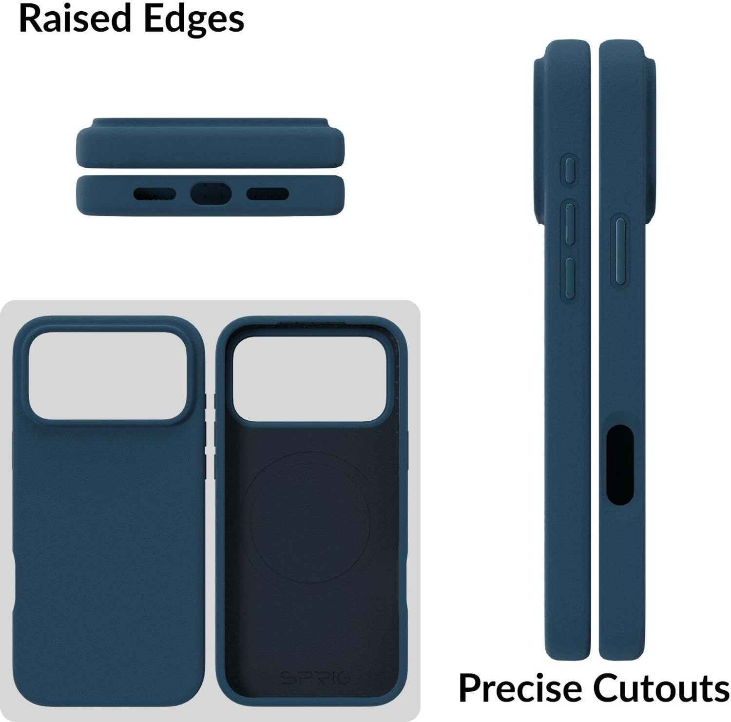 Image of Sprig Back Cover for Apple iPhone 17 Pro, APPLE Iphone 17 Pro, iPhone 17 Pro (Blue, Magnetic Case, Leather, Pack of: 1)