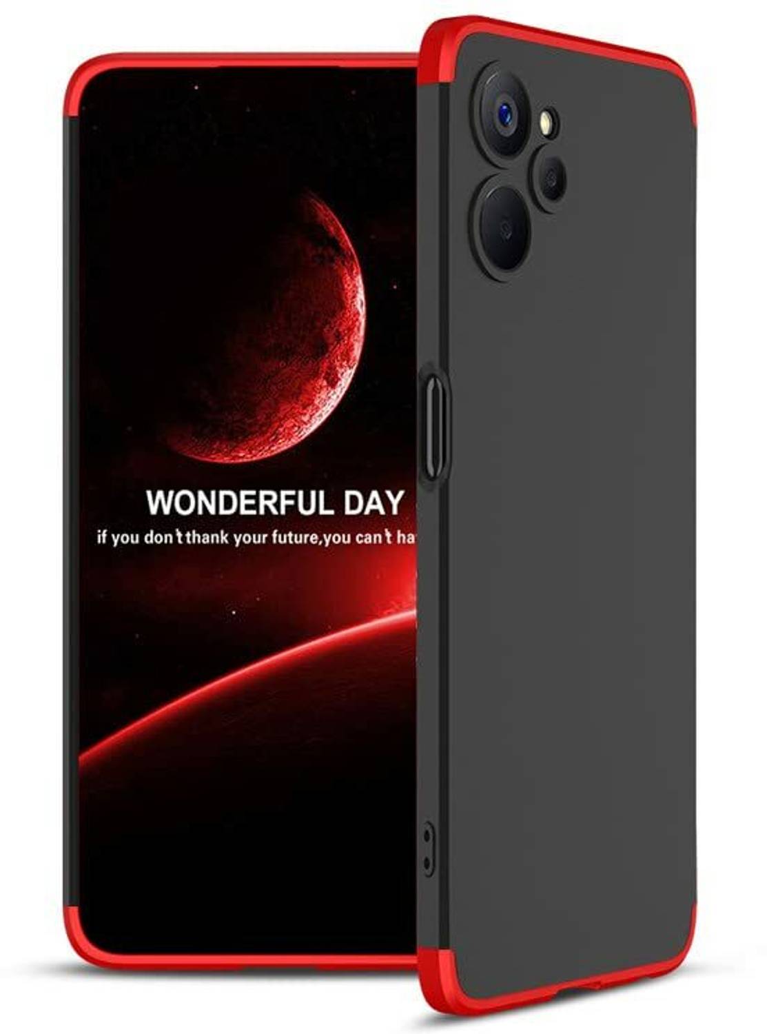 zaperhub Back Cover for Realme 9i 5G Red - Image 1