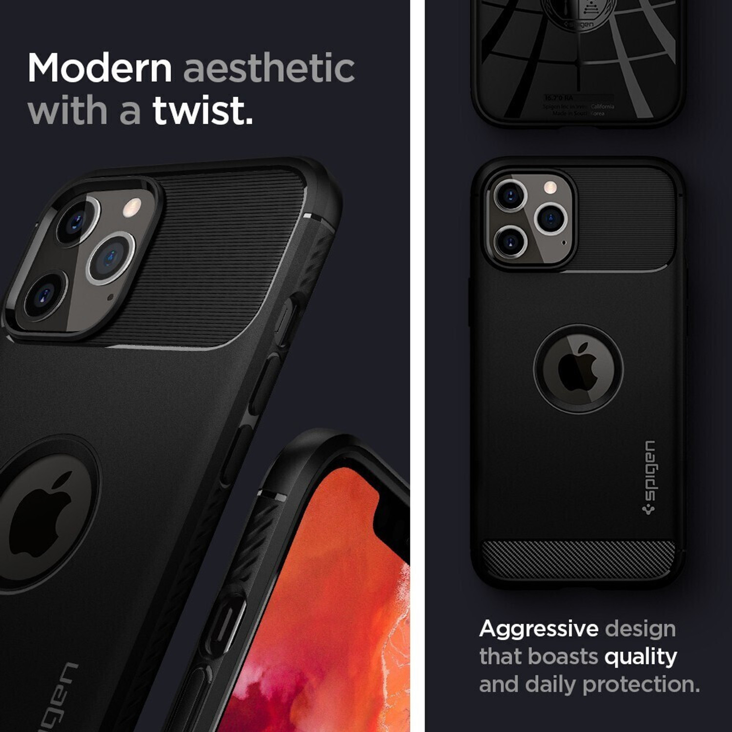 Image of Spigen Rugged Armor Back Cover for Apple iPhone 12 Pro