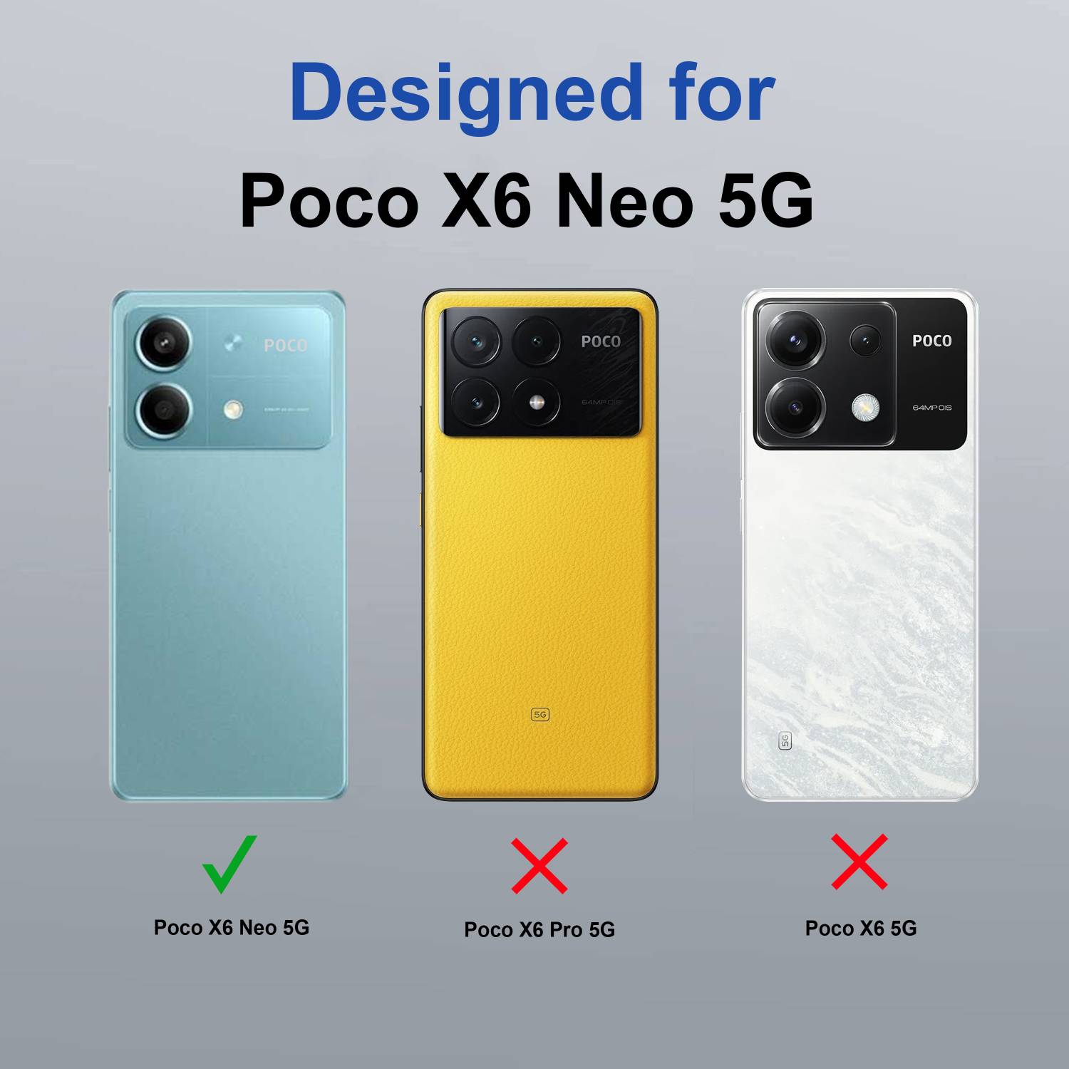Zapcase Back Cover for Poco X6 Neo 5G Black - Image 2