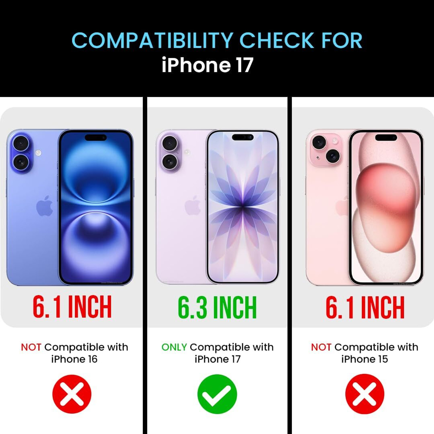 Image of HelloX Back Cover for Apple iPhone 17 (6.3) inches 3 Layers Liquid Silicone Microfiber Cloth lining Case