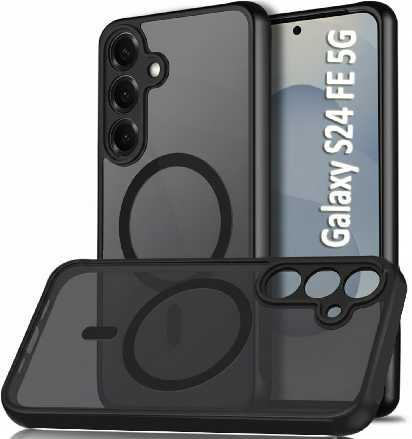 Image of VAPRIF Back Cover for SAMSUNG Galaxy S24 FE 5G, MagSafe Matte Case Translucent Smoke | Magnetic Shockproof Hard
