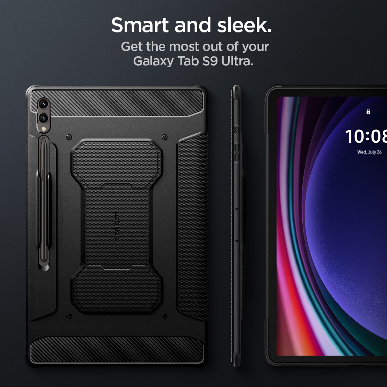 Image of Spigen Rugged Armor Pro Back Cover for Samsung Galaxy Tab S10 Ultra, Samsung Galaxy Tab S9 Ultra, Samsung Galaxy Tab S8 Ultra