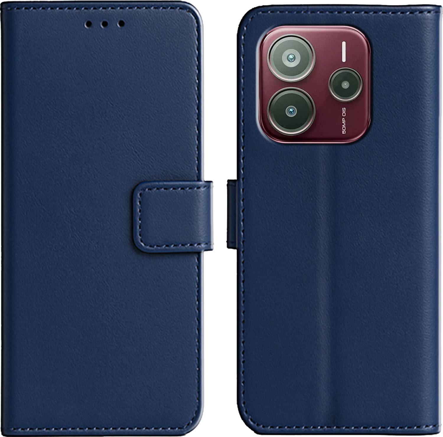 Ascensify Back Cover for Redmi Note 14 SE 5G Premium PU Leather Flip Cover with Card Slots & Stand Feature