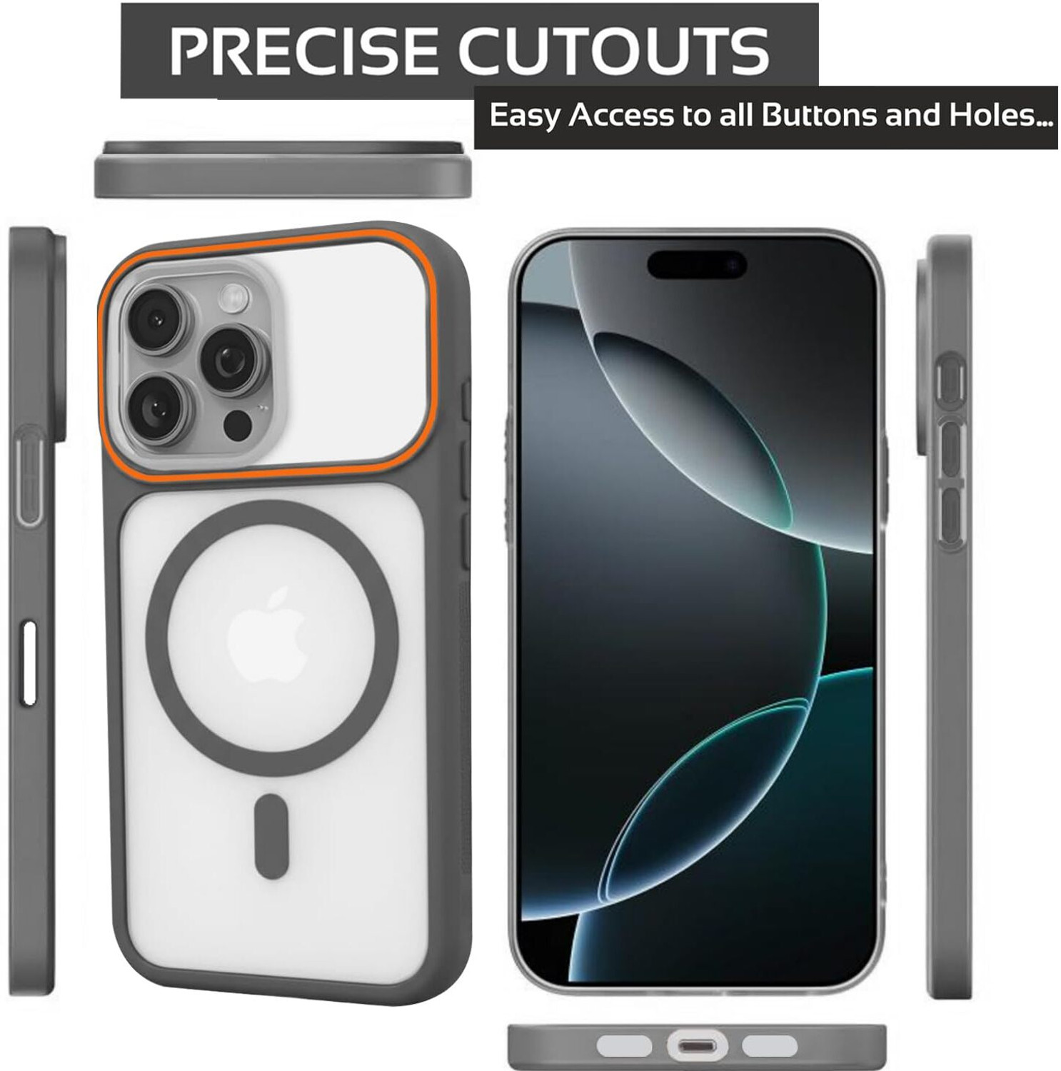 Image of AIBEX Back Cover for Apple iPhone 15 Pro Max | Slim Shockproof Back Cover with Camera Lens Protection