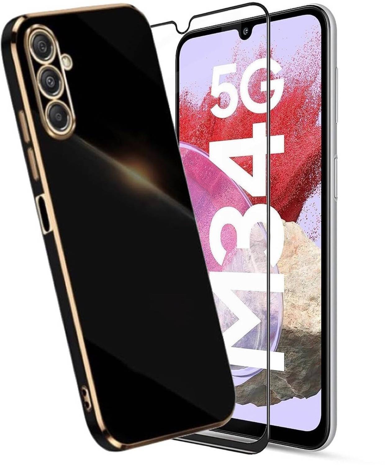 A3sprime Back Cover for Samsung Galaxy M34 5G with 1 Piece Edge to Edge Full Coverage Front Screen Guard