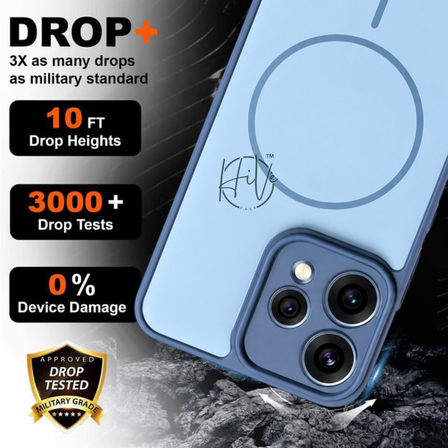 Image of Hive Back Cover for Oppo Reno 15 5G (Blue, Grip Case, Silicon, Pack of: 1)
