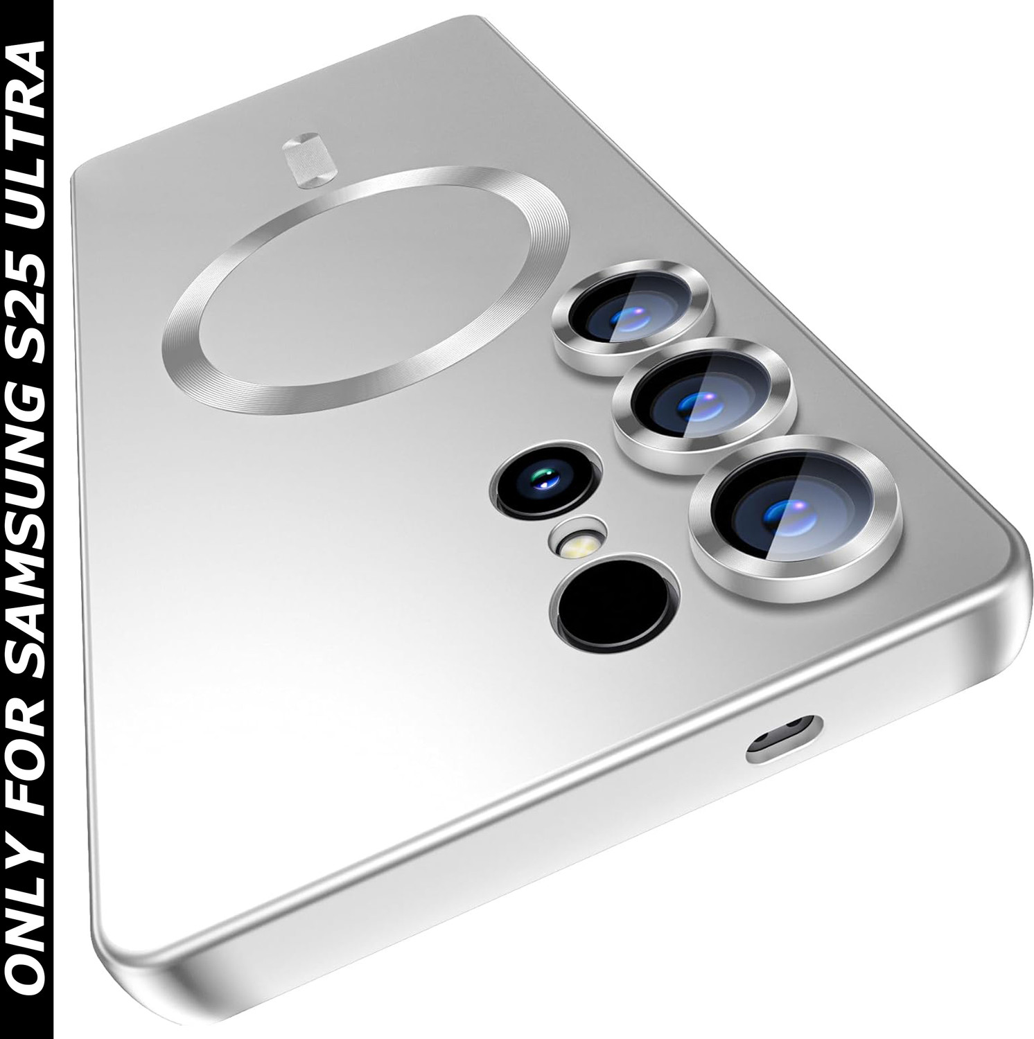 Image of VONZEE Back Cover for Samsung Galaxy S25 Ultra Compatible with Magsafe, Matte Luxury Metallic Flexible Case