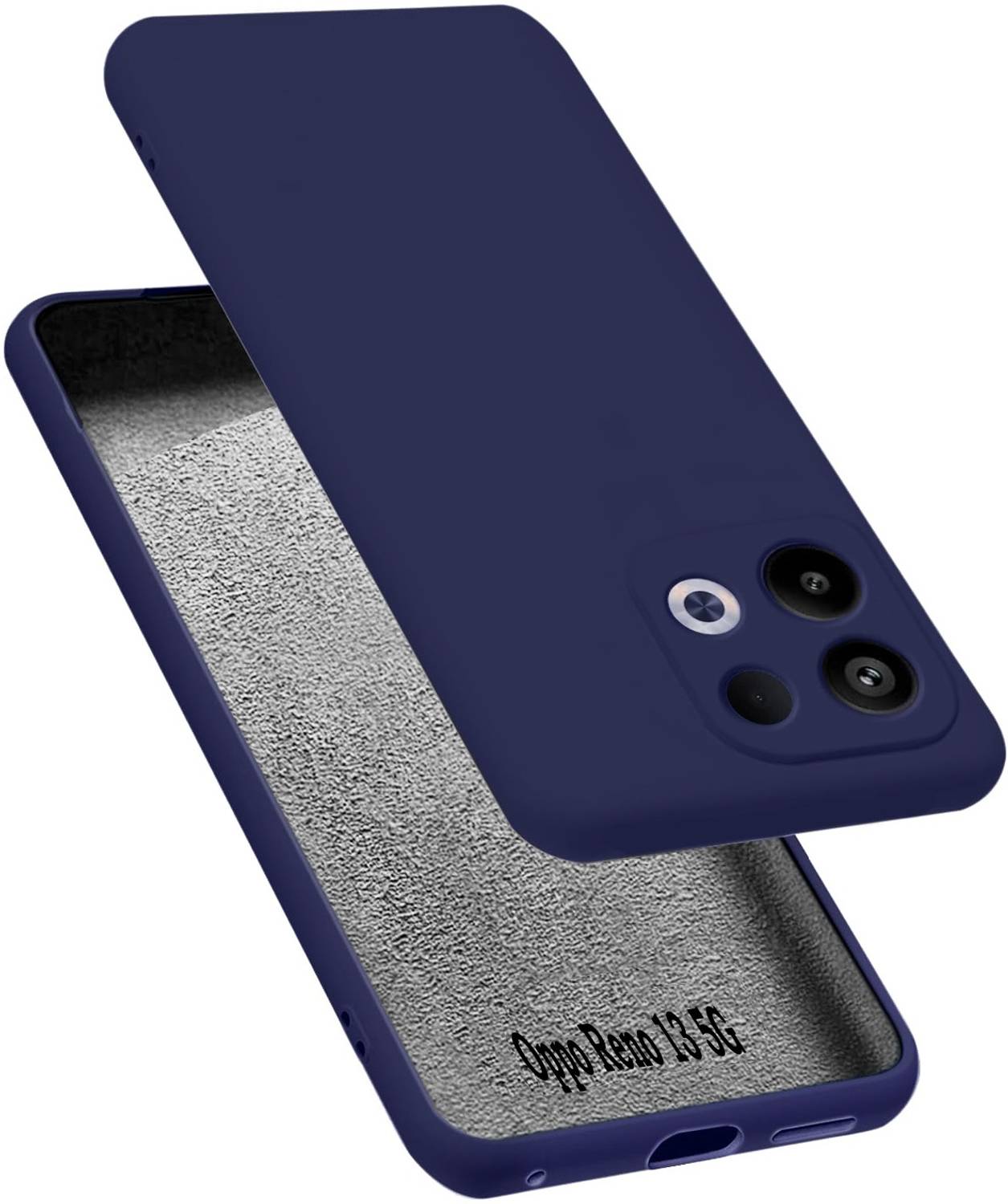 RankOne Custodia In Silicone TPU Per OPPO Reno13 5G - Blu Zaffiro, Morbida E Antiurto - 3