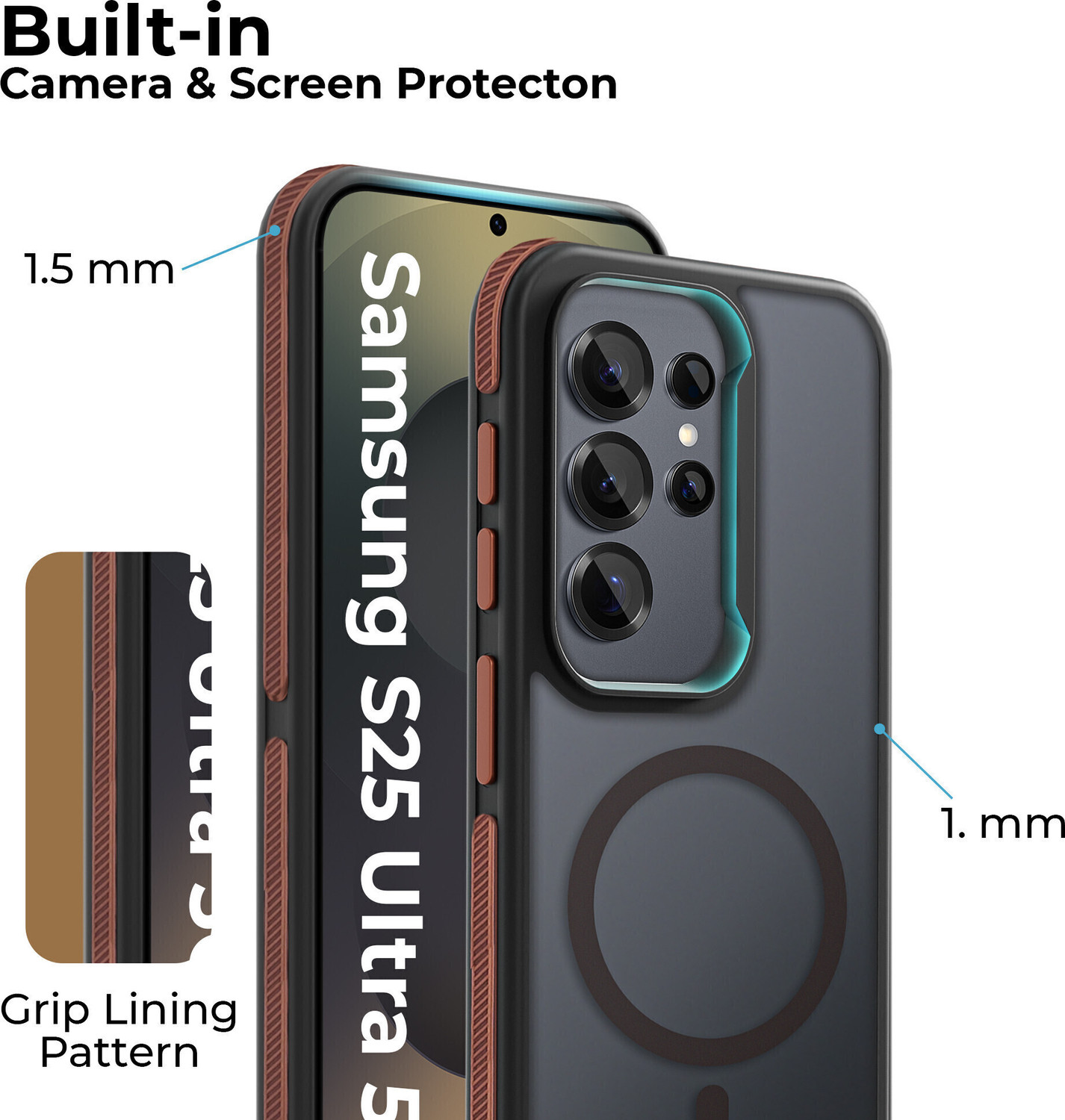 Image of Artistque Back Cover for Samsung Galaxy S25 Ultra (Brown, Magsafe, Pack of: 1)