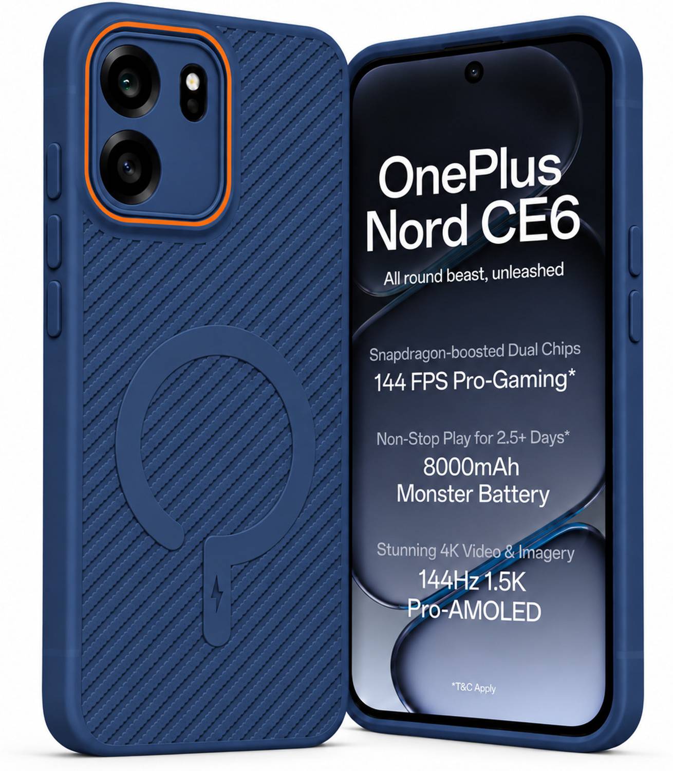 ArmourPro Back Cover for OnePlus Nord CE 6 5G, Nord CE 6, Black Carbon Fiber Magsafe Case