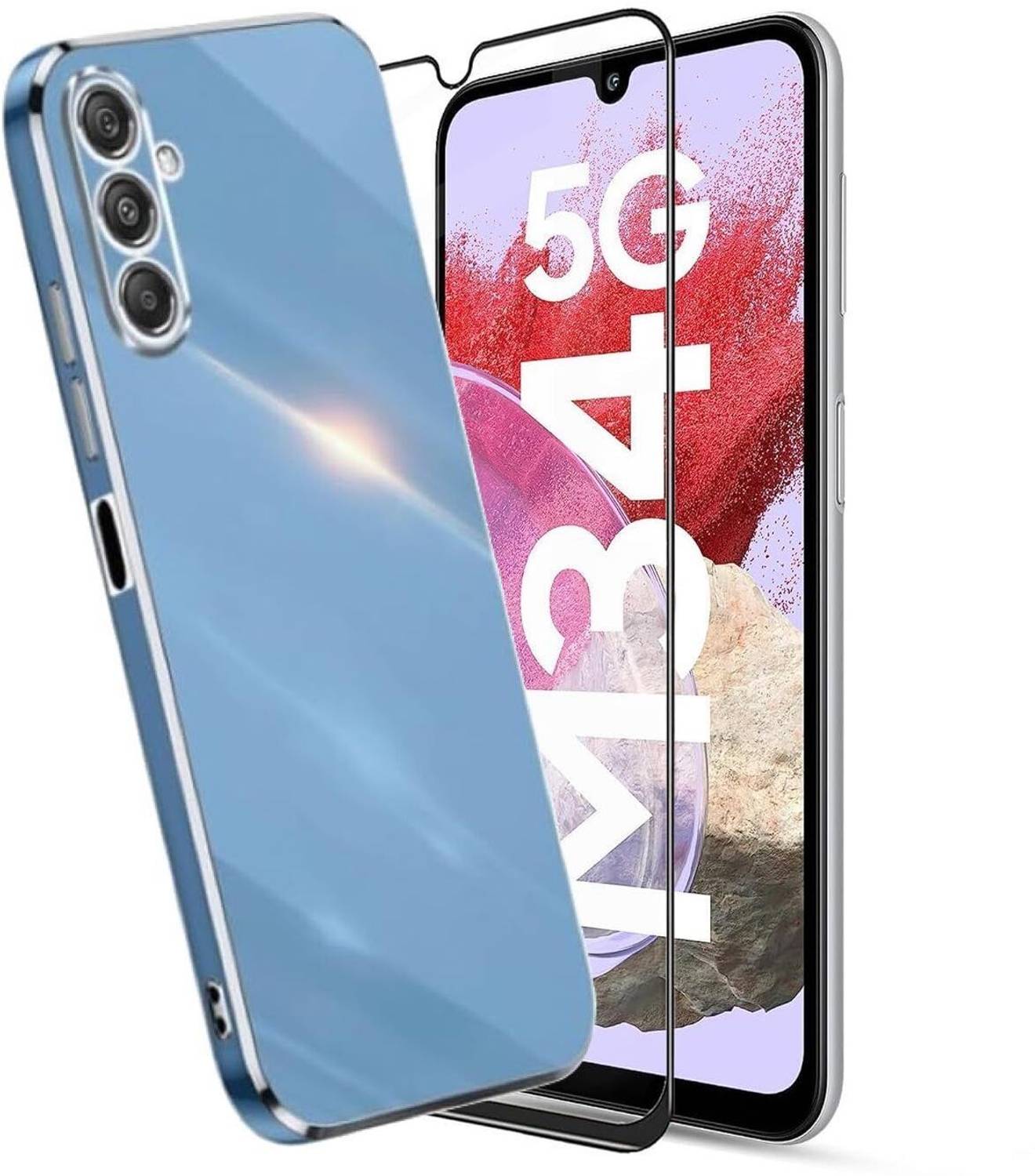 A3sprime Back Cover for Samsung Galaxy M34 5G with 1 Piece Edge to Edge Full Coverage Front Screen Guard