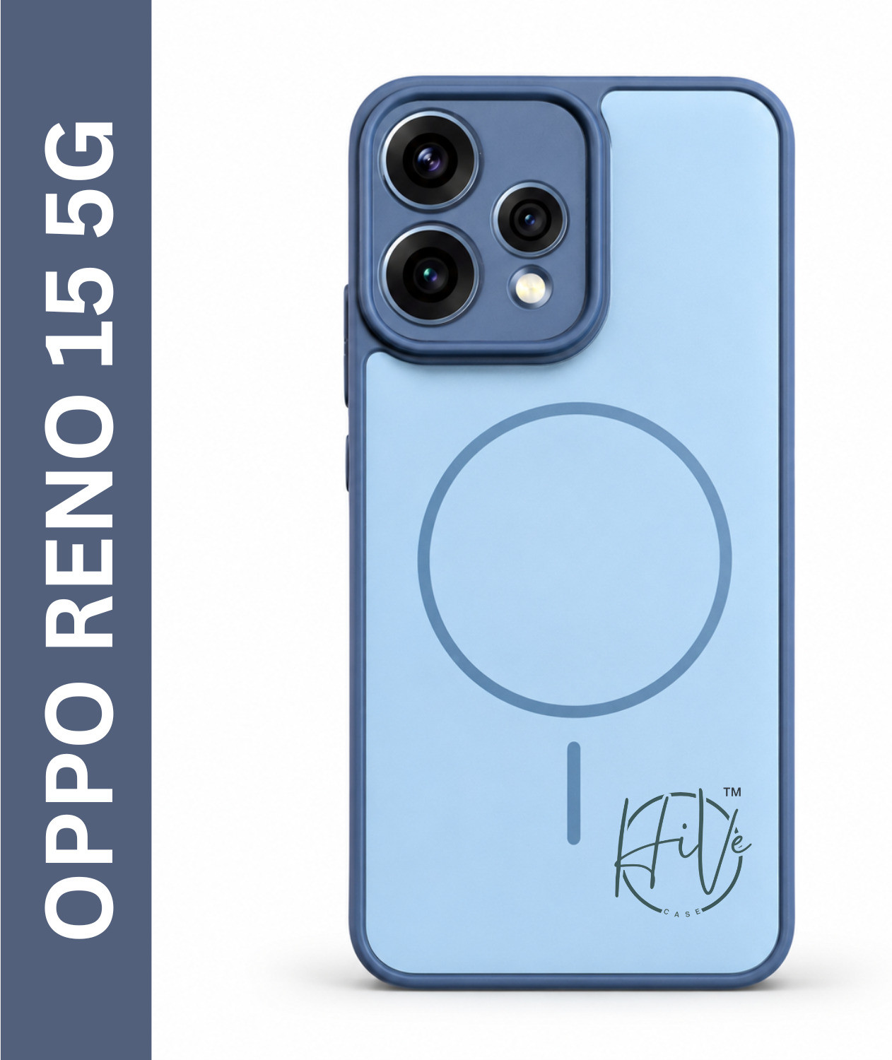 Image of Hive Back Cover for Oppo Reno 15 5G (Blue, Grip Case, Silicon, Pack of: 1)