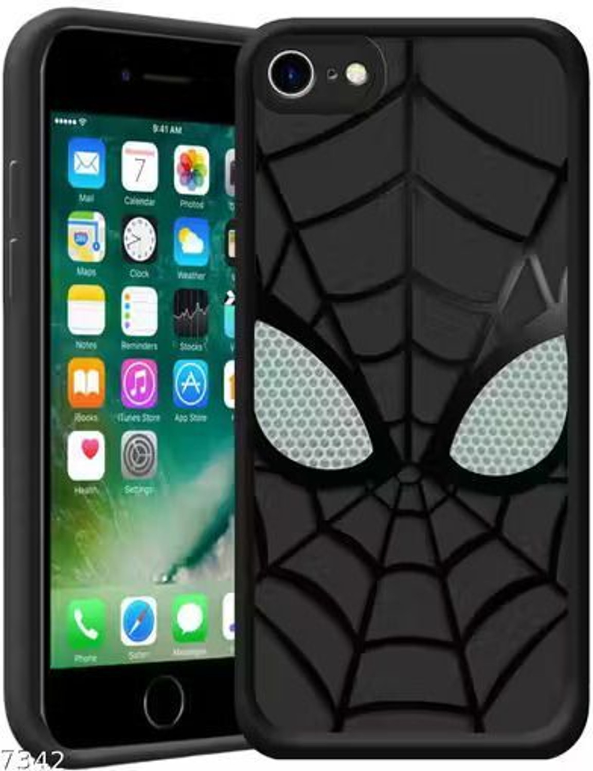Image of MagicTrap Back Cover for Apple iPhone 7, iPhone 8, iPhone SE 2020 Spidey Face Mask Case Soft Silicone