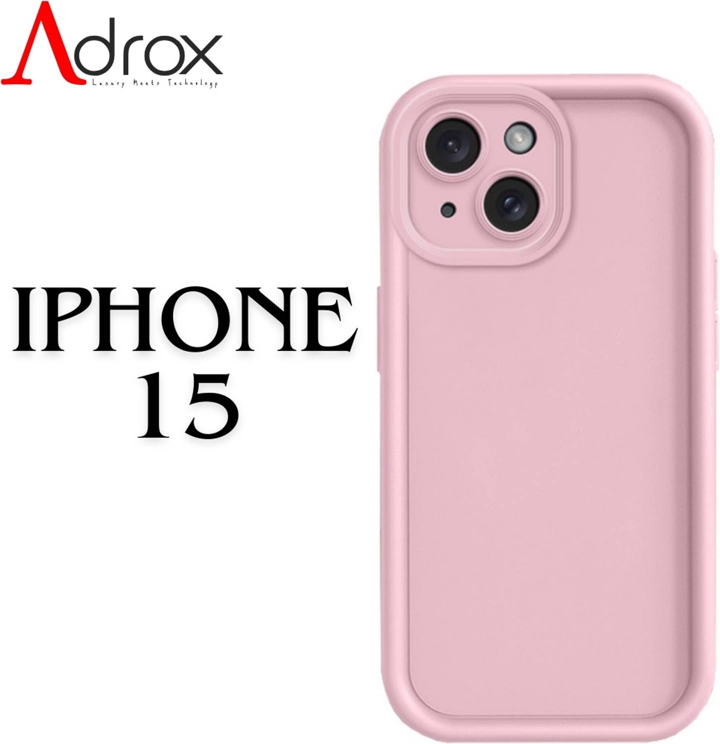 adrox Back Cover for iPhone 15 Soft Silicone Cover Camera Protection, Scratch Proof, Shock Protection