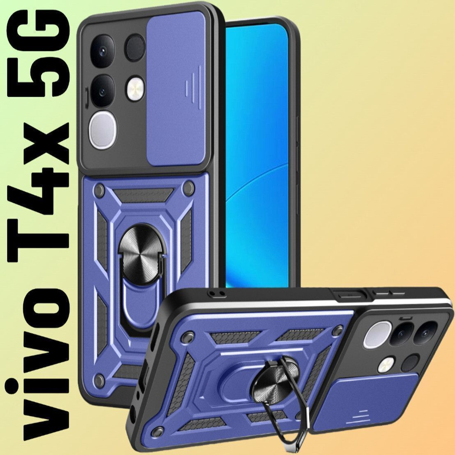 Image of Wellpoint Back Cover for vivo T4x 5G (Blue, Camera Bump Protector, Thermoplastic Polyurethane, Pack of: 1)