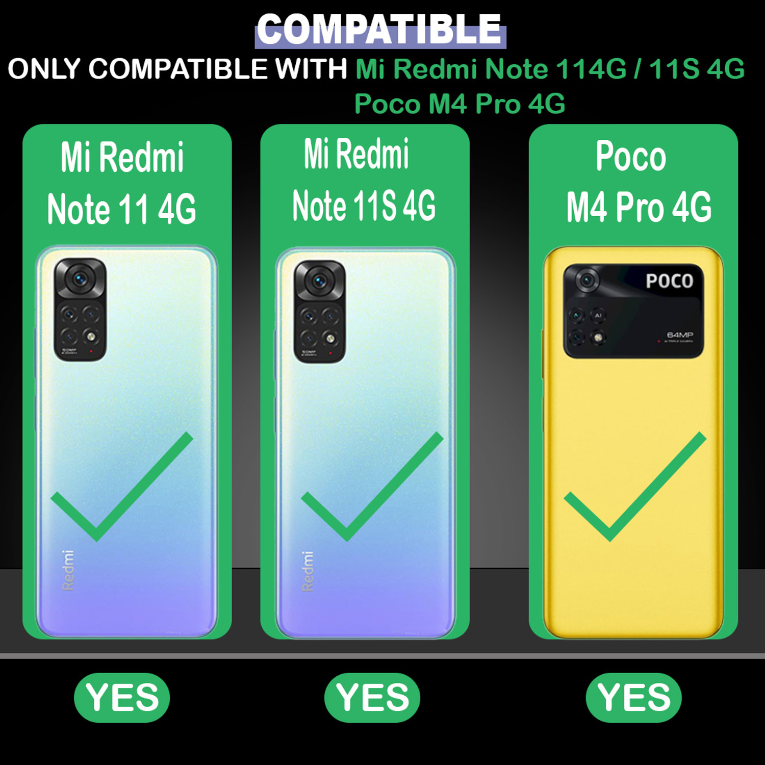 Image of Casotec Back Cover for Poco M4 Pro 4G, Mi Redmi Note 11 4G, Mi Redmi Note 11S 4G