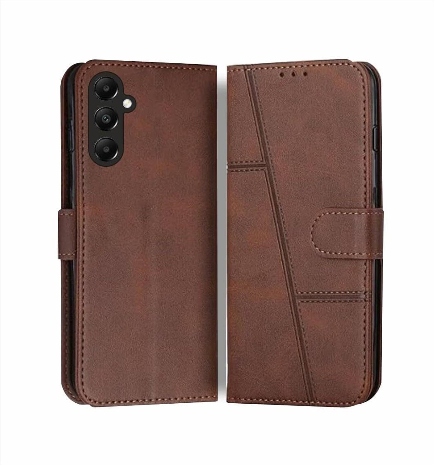 Besmon Flip Cover for Samsung Galaxy A56 5G Flip Cover Brown Card Pockets Wallet & Stand Flip Cover