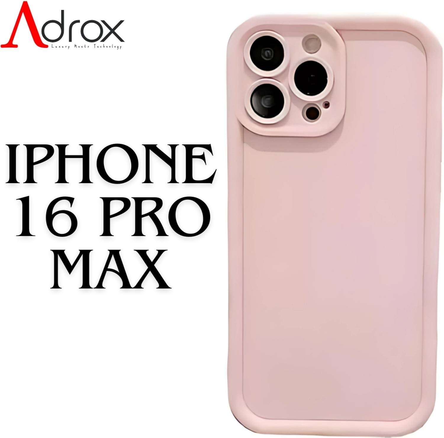 adrox Back Cover for iPhone 16 Pro Max Soft Silicone Cover Camera Protection, Scratch Proof, Shock Protection