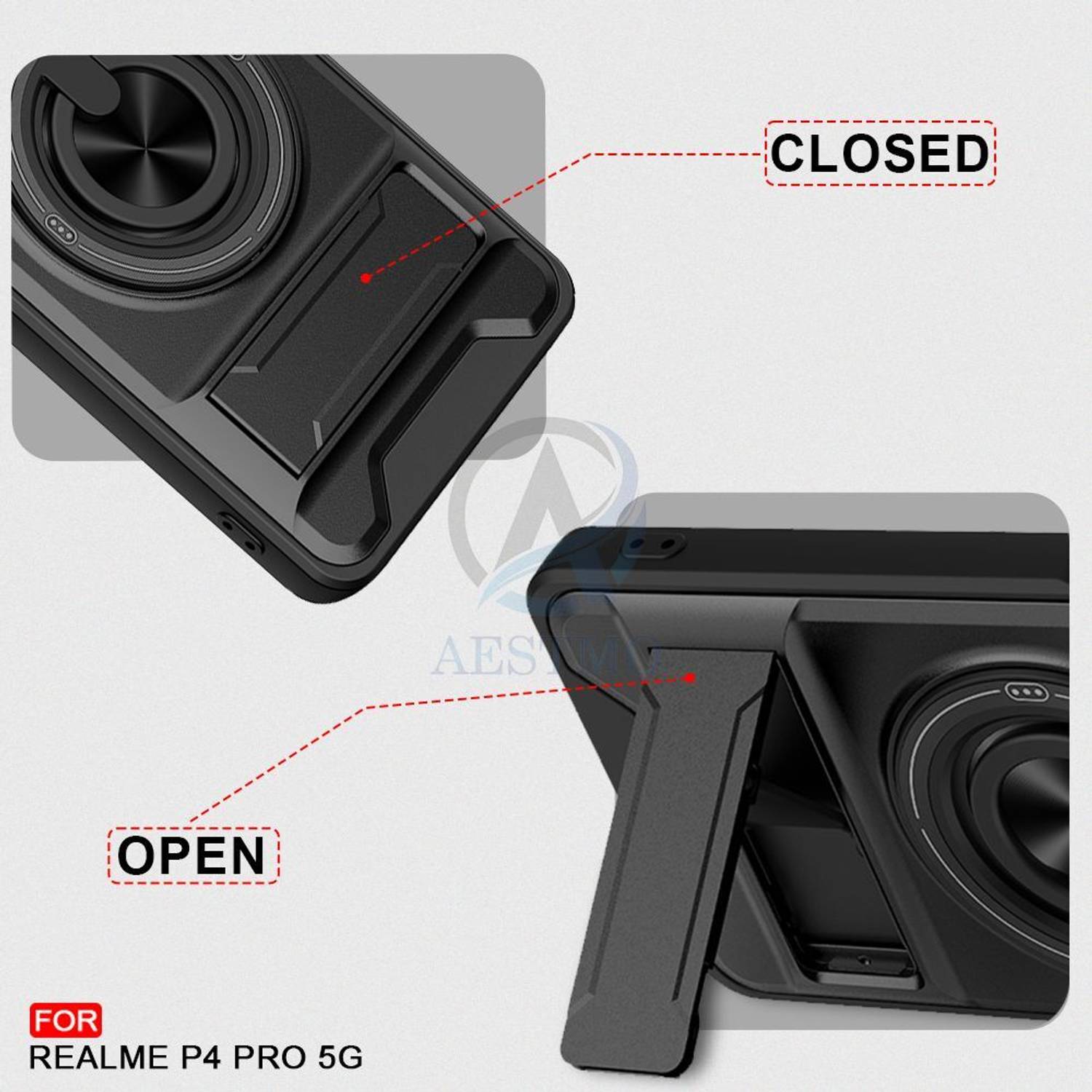 AESTMO Back Cover for Realme P4 Pro 5G Black - Image 4