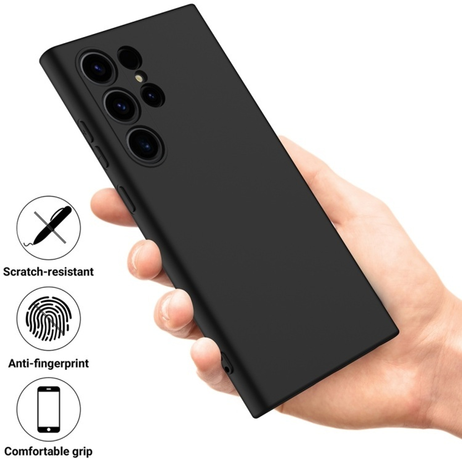 Image of Ricka Back Cover for SAMSUNG Galaxy S25 Ultra 5G (Black, Grip Case, Rubber, Pack of: 1)