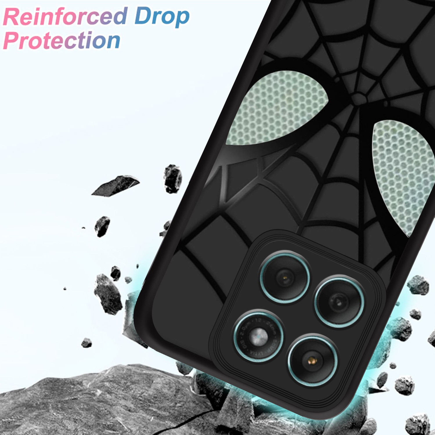 Image of CASETASTIC Back Cover for Motorola Moto Edge 60 Pro 5G (Black, Shock Proof, Silicon, Pack of: 1)