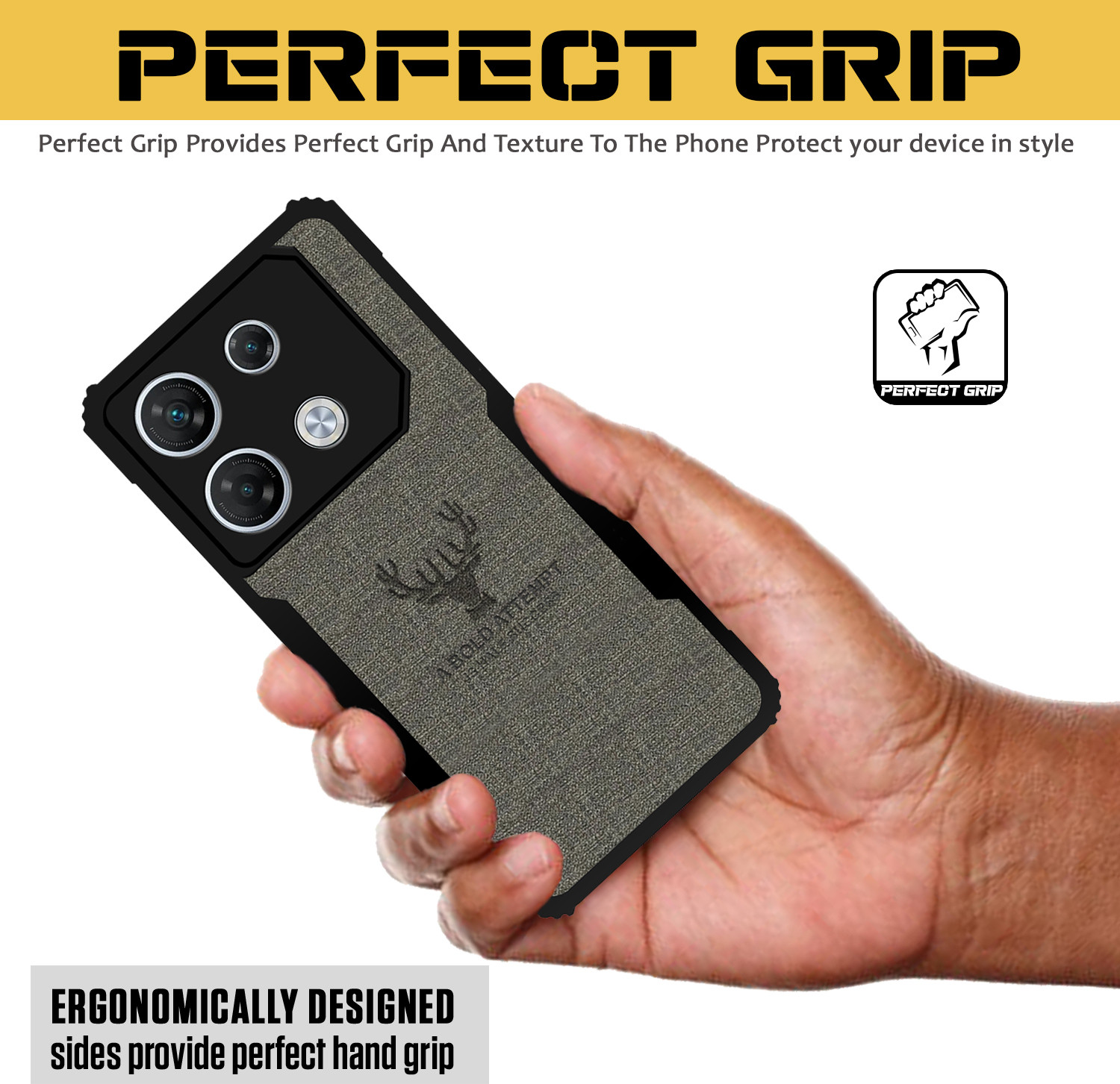 Image of PikTrue Back Cover for Infinix Gt 10 Pro |Vegan PU Leather |Deer Case| Camera Lens Protection