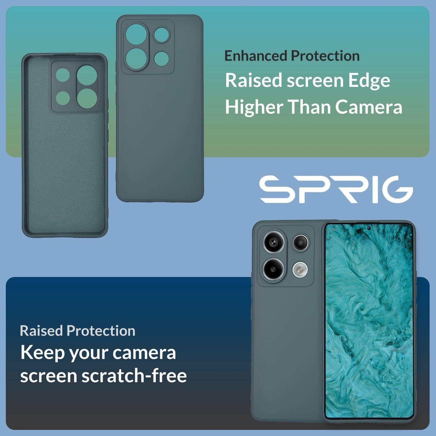 Sprig TPU Matte Back Cover for POCO X6 (Dark Green) - Image 2
