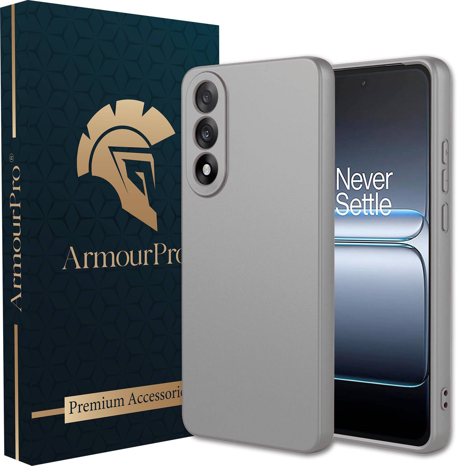 ArmourPro Back Cover for OnePlus Nord 5 5G, Nord 5, Grey Solid Silicon Case