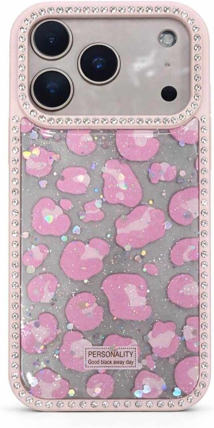 CoverMingle Back Cover for iPhone 17 Pro Max Leopard Print Glitter